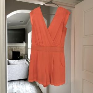 Gianni Bini Bright neon pink romper.